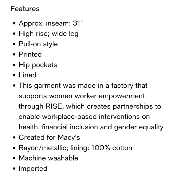 INC International Concepts Botanical Print Wide Leg Pants New - Picture 11 of 11